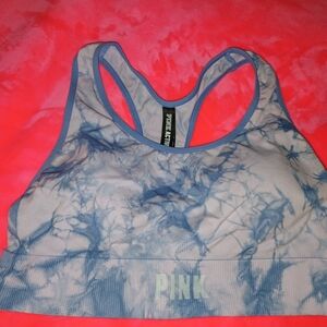 PINK Active Victoria's Secret Blue Purple Tie-Dye Sports Bra